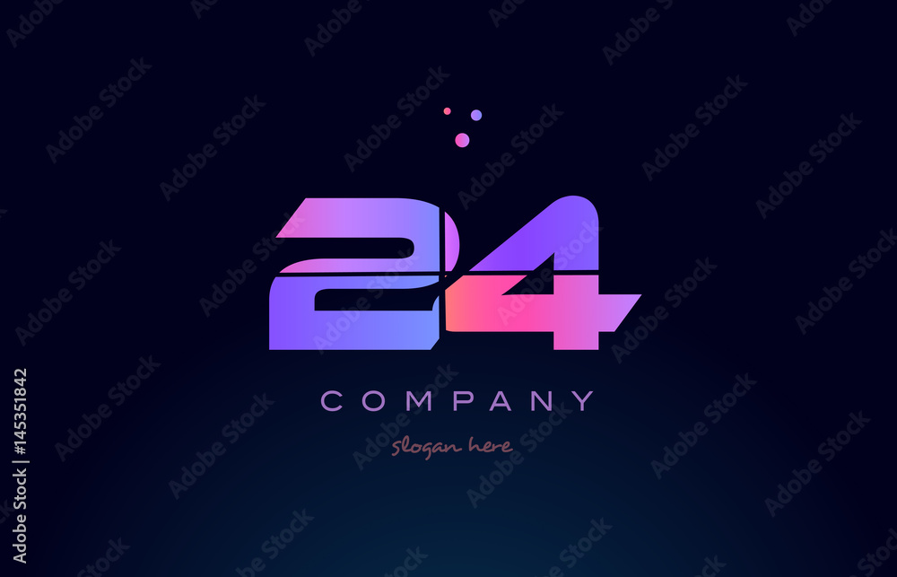 24 twenty four pink magenta purple number digit numeral logo icon vector 24 twenty four pink magenta purple number digit numeral logo icon vector