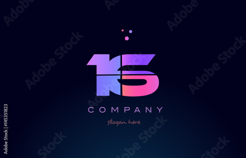 16 sixteen pink magenta purple number digit numeral logo icon vector