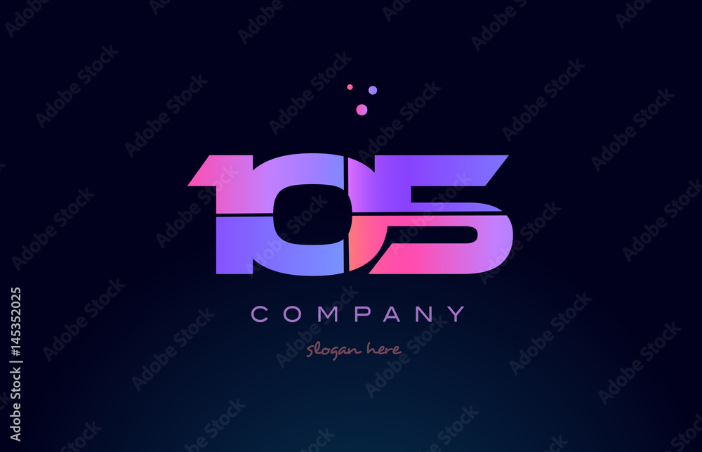 105 pink magenta purple number digit numeral logo icon vector 105 pink magenta purple number digit numeral logo icon vector