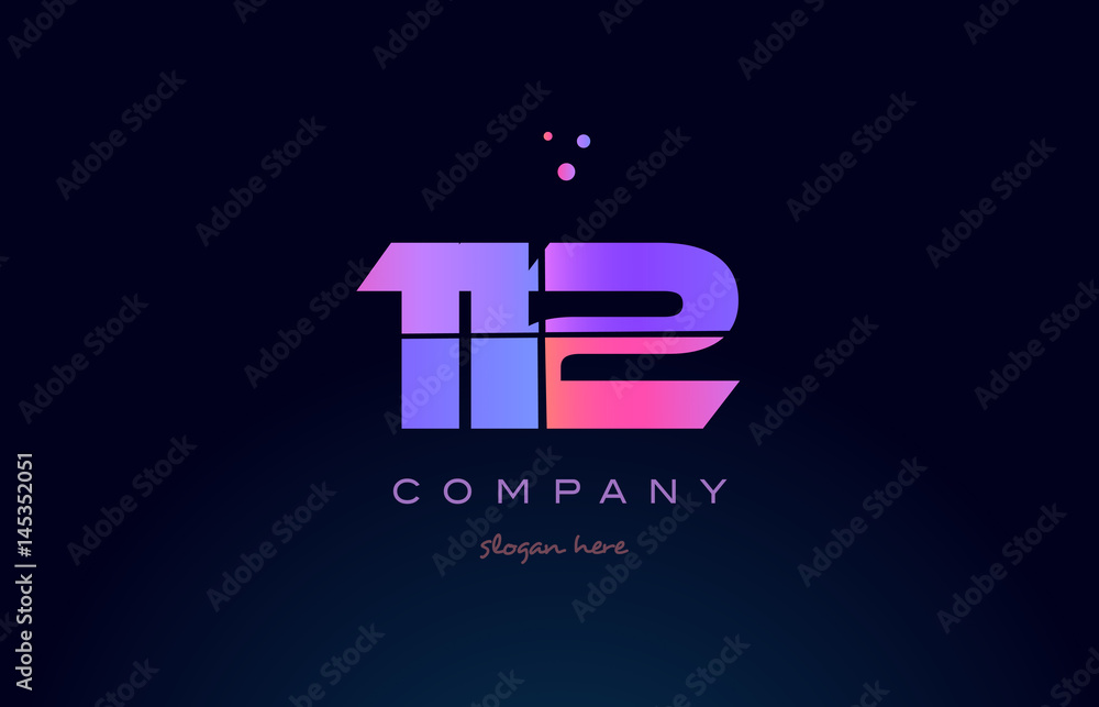 112 pink magenta purple number digit numeral logo icon vector 112 pink magenta purple number digit numeral logo icon vector