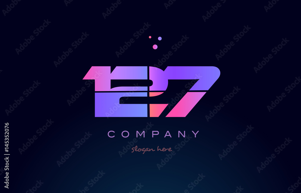 127 pink magenta purple number digit numeral logo icon vector 127 pink magenta purple number digit numeral logo icon vector