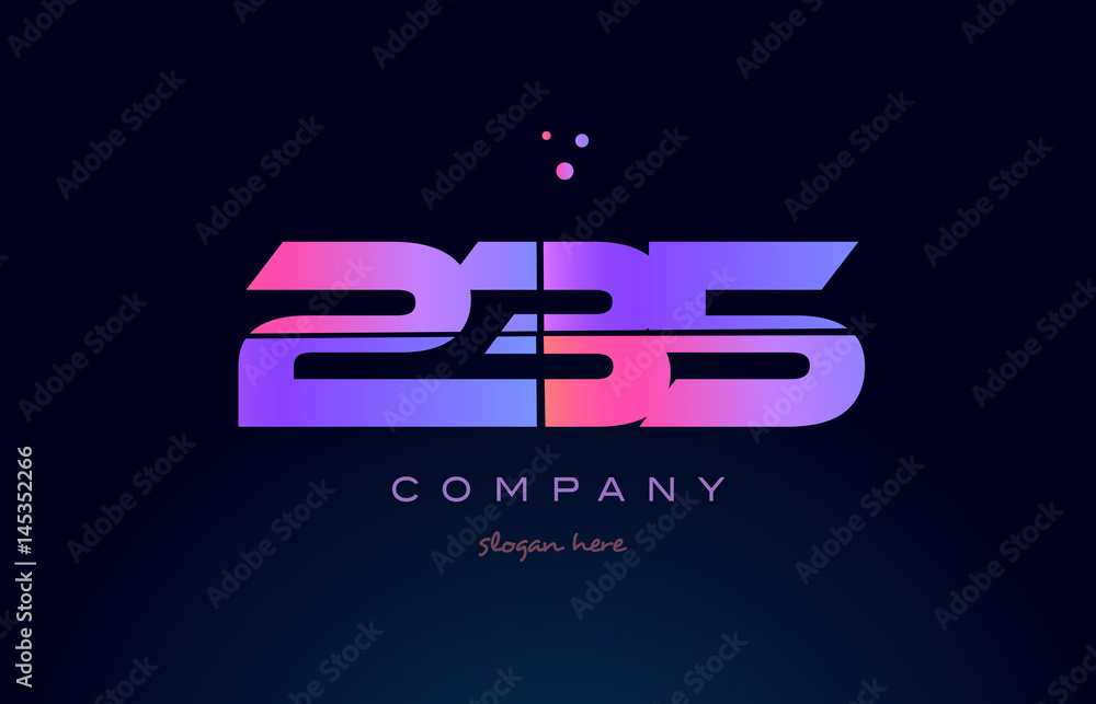 235 pink magenta purple number digit numeral logo icon vector 235 pink magenta purple number digit numeral logo icon vector
