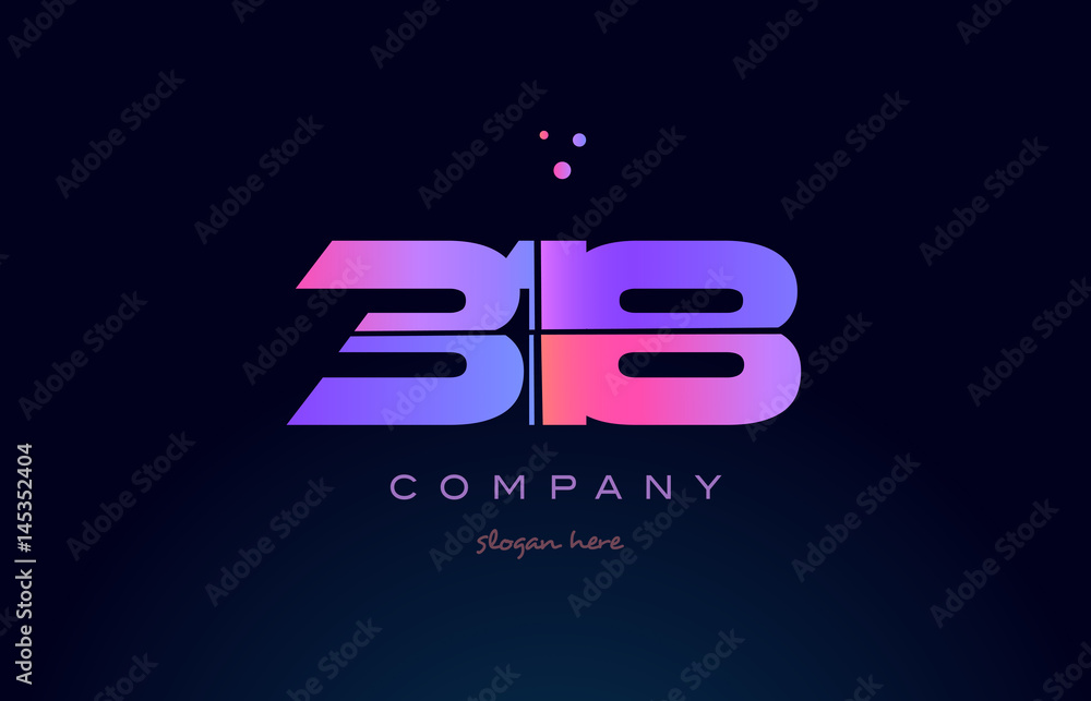 318 pink magenta purple number digit numeral logo icon vector 318 pink magenta purple number digit numeral logo icon vector