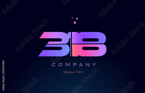 318 pink magenta purple number digit numeral logo icon vector