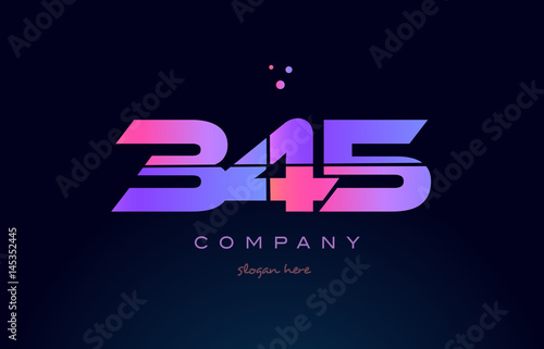 345 pink magenta purple number digit numeral logo icon vector