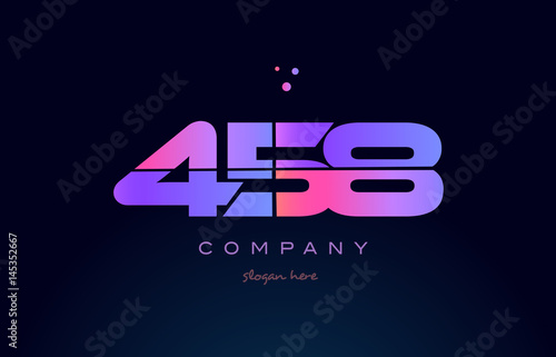 Schilderij op canvas 458 pink magenta purple number digit numeral logo icon vector