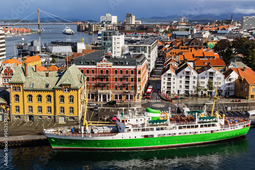 A Panoramic view of the city of Stavanger in Norway. Stavanger is at the heart of Norway's oil industry. There are many awe inspiring sights in and around the city.