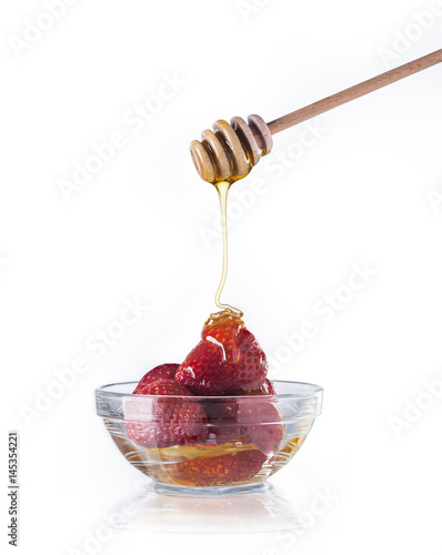 Strawberries with honey