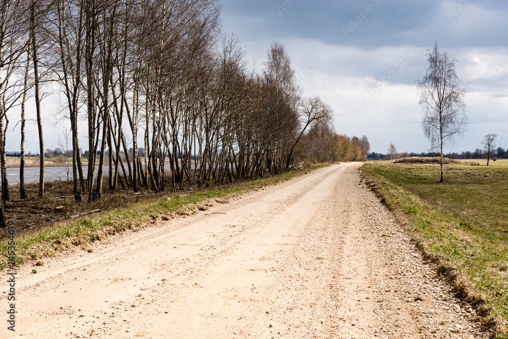 Naklejka premium Country Road with perspective
