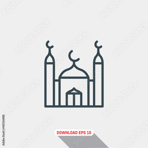 Mosque icon, vector