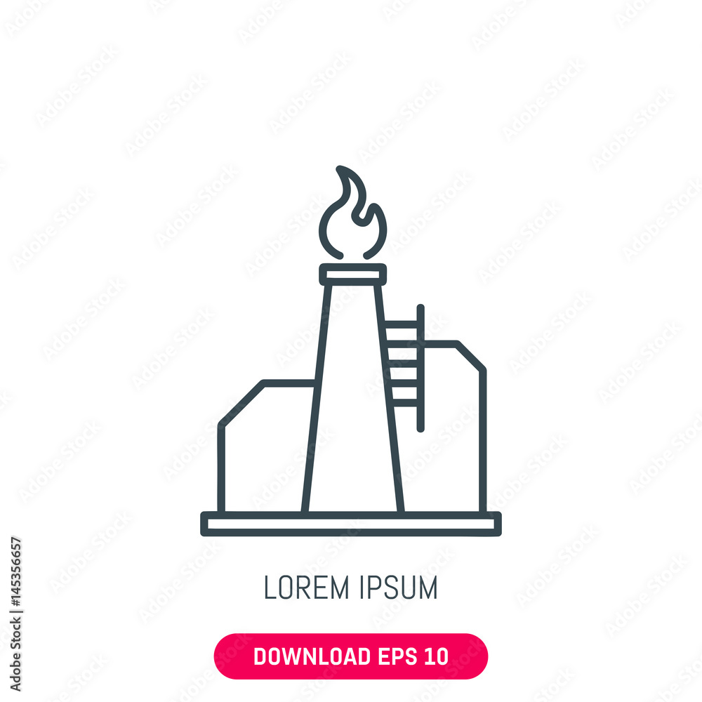 Obraz premium Oil factory icon, vector