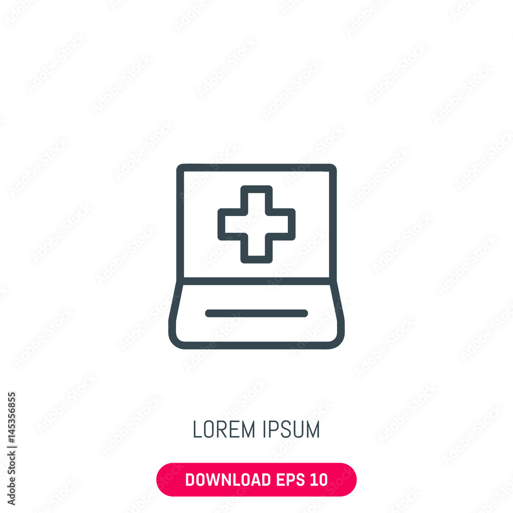 Medical computer icon, vector Medical computer icon, vector