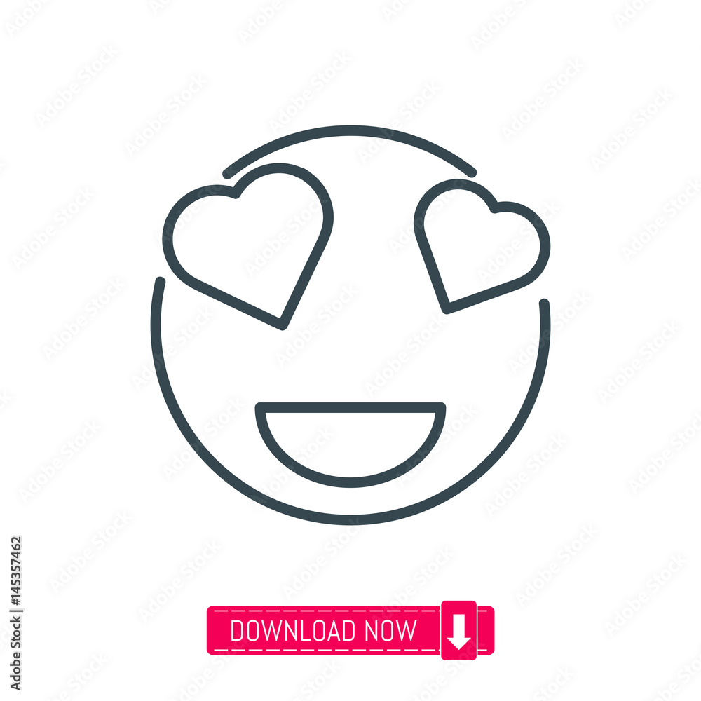In love emoji icon, vector In love emoji icon, vector