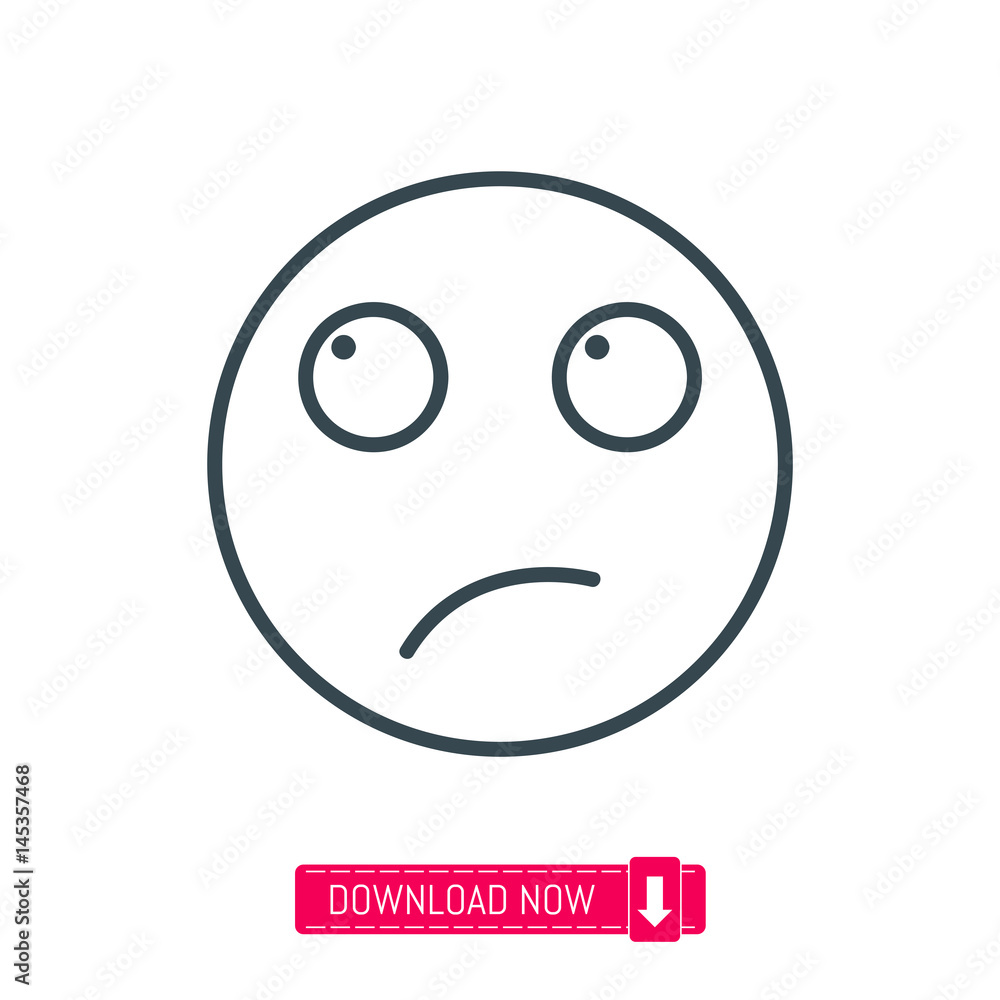 Thinking emoji icon, vector