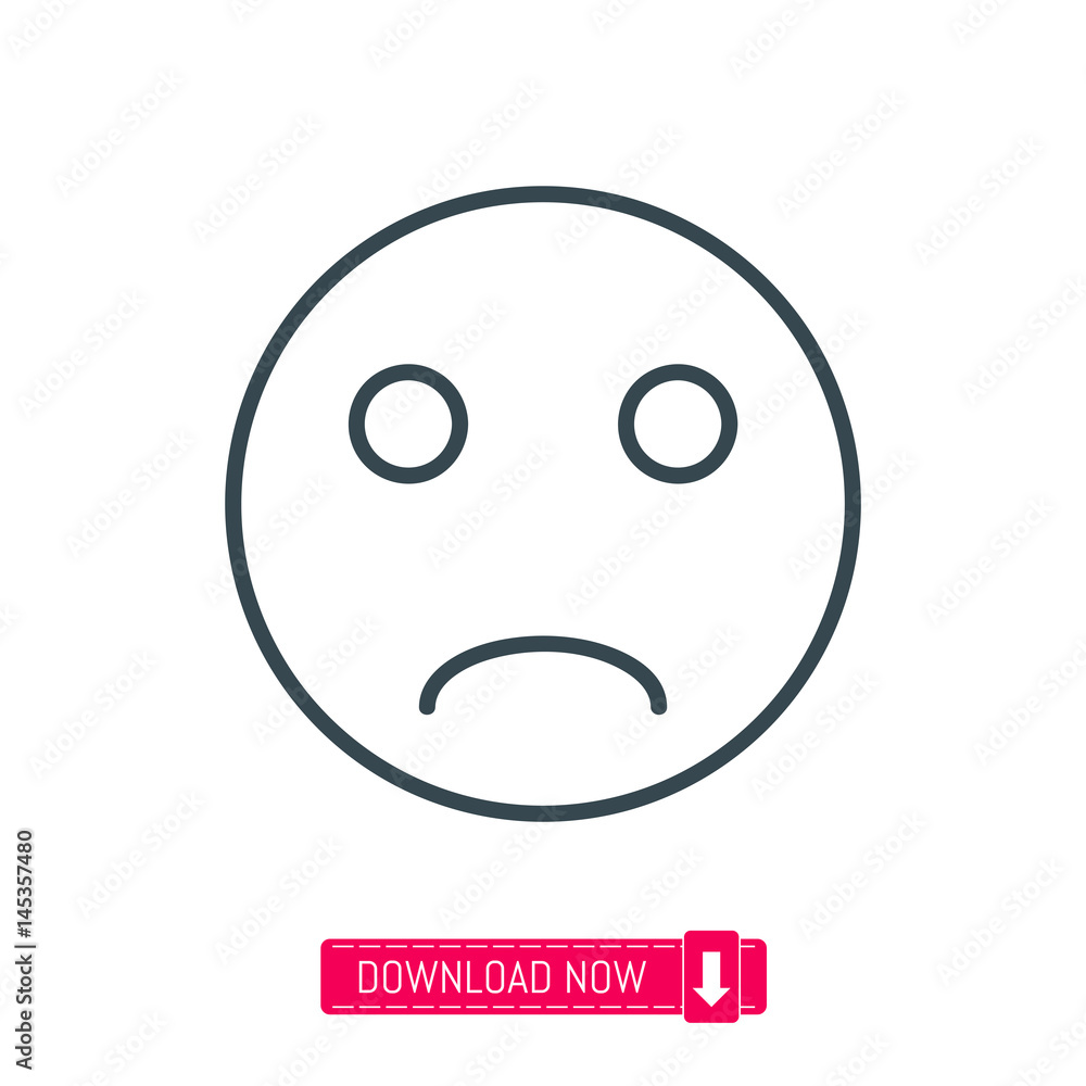 Fototapeta premium Sad emoji icon, vector