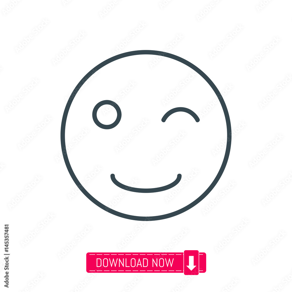 Wink emoji icon, vector