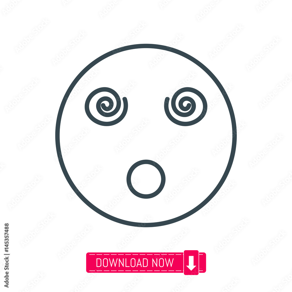 Fototapeta premium Surprized emoji icon, vector