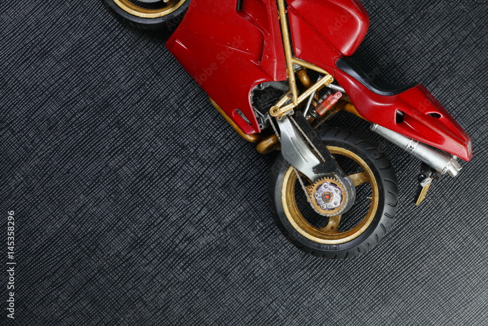 Obraz premium Miniature plastic motorcycle model.