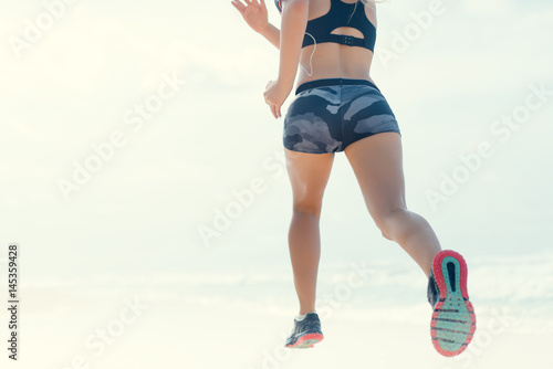 Running woman outdoors