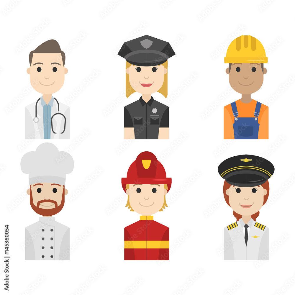 simple people avatar business and carrier character simple people avatar business and carrier character