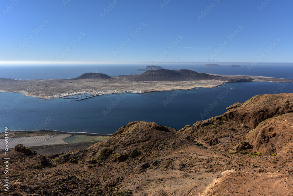 Stunning view of Graciosa Island from Mirador del Rio, Lanzarote, Canary Islands, Spain, Lanzarote, Europe