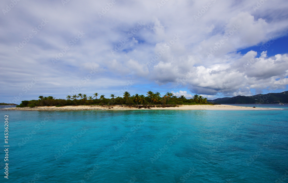 a green island with sand beaches on the caribbean sea