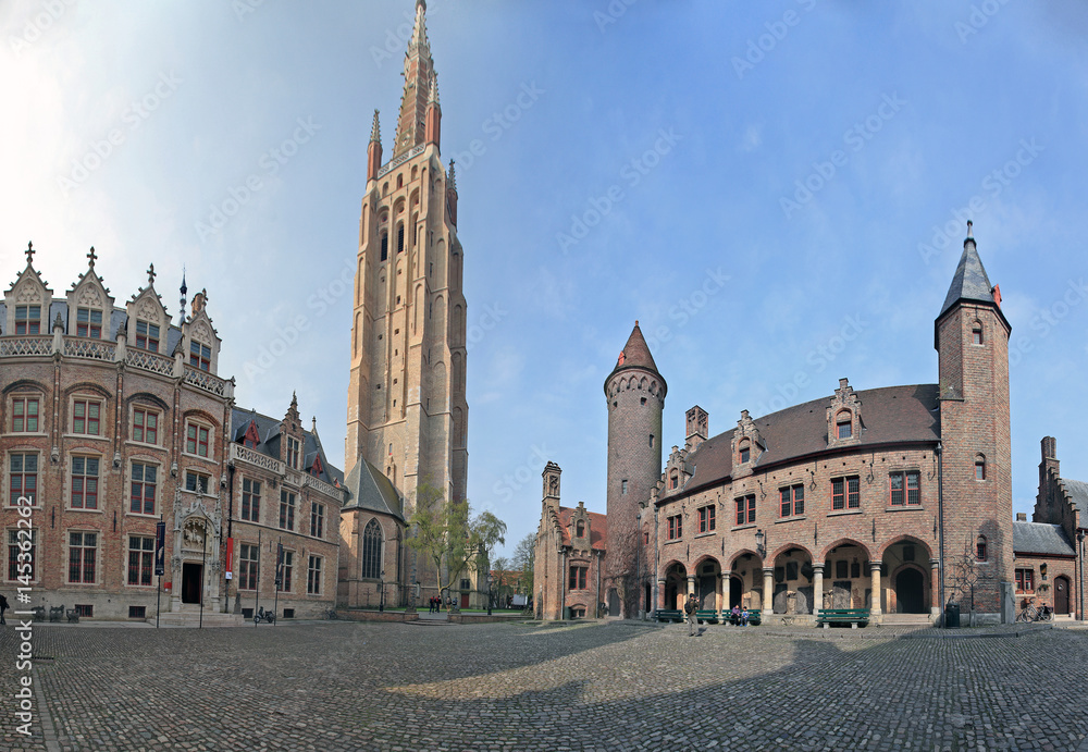 Streets of old city Bruges 