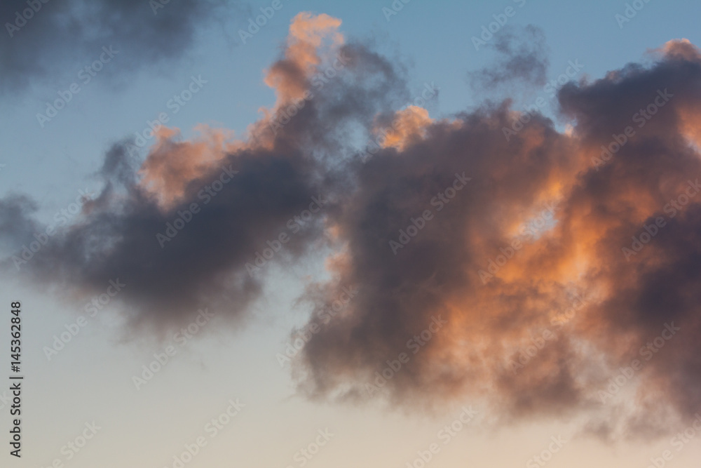 bright tropical sunrise with clouds in the sky