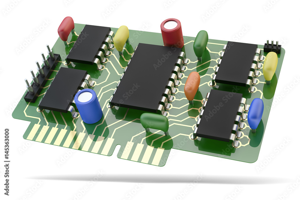 service speaker Chromatic Printed circuit board (PCB) with microchip and electronic components,  electrical device icon isolated on white background Stock Illustration |  Adobe Stock