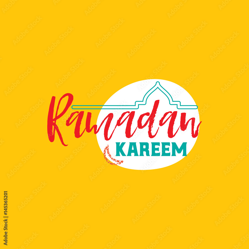 Ramadan Kareem - Handmade template. Isolated vector object logo is a badge for your design