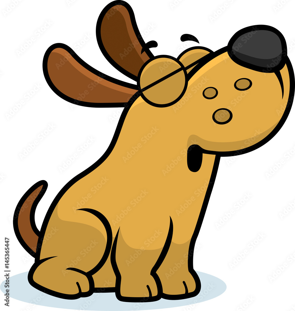 Fototapeta premium Howling Cartoon Dog