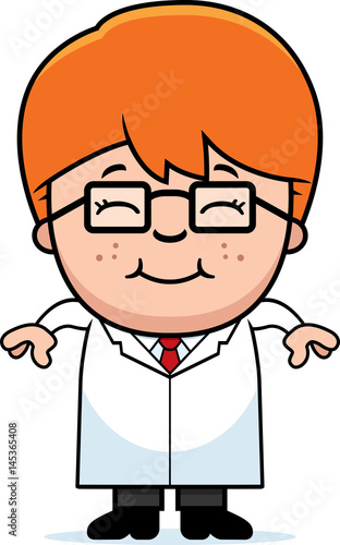 Smiling Cartoon Little Scientist