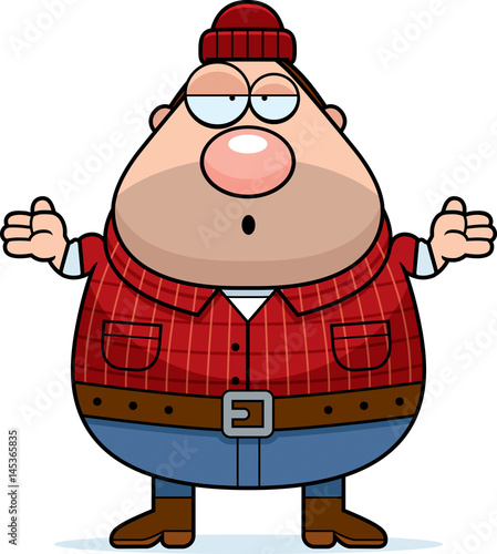 Confused Cartoon Lumberjack