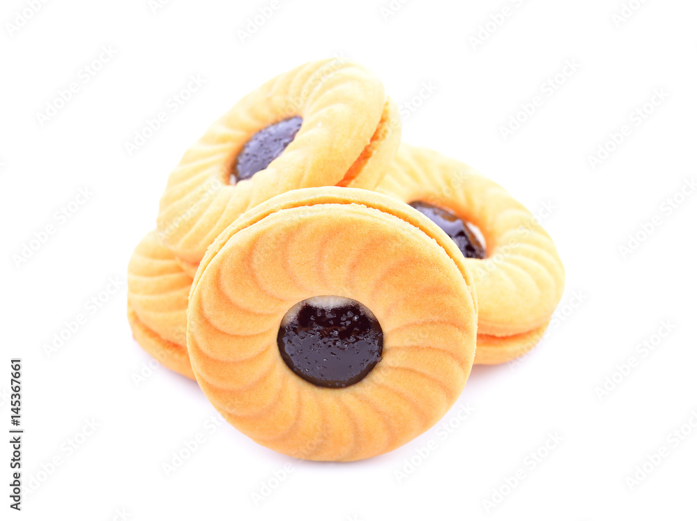 Biscuit isolated on white background.
