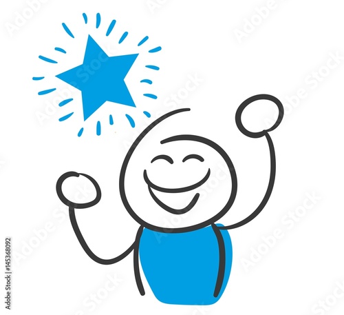 Stick Figure Series Blue / Erfolgreich