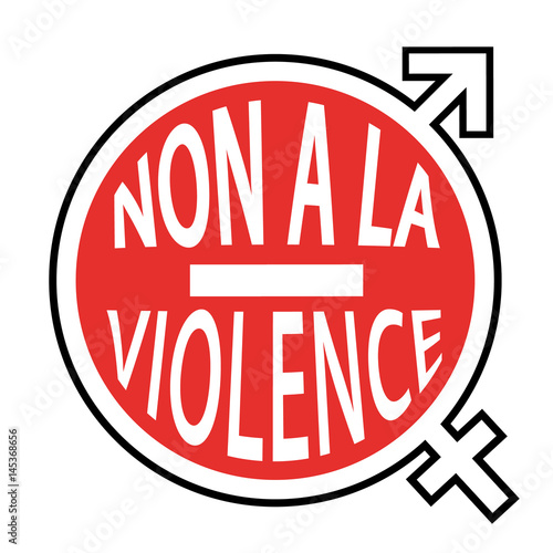 Non à la violence. Stop. Panneau icône contre la violence envers les hommes ou les femmes.