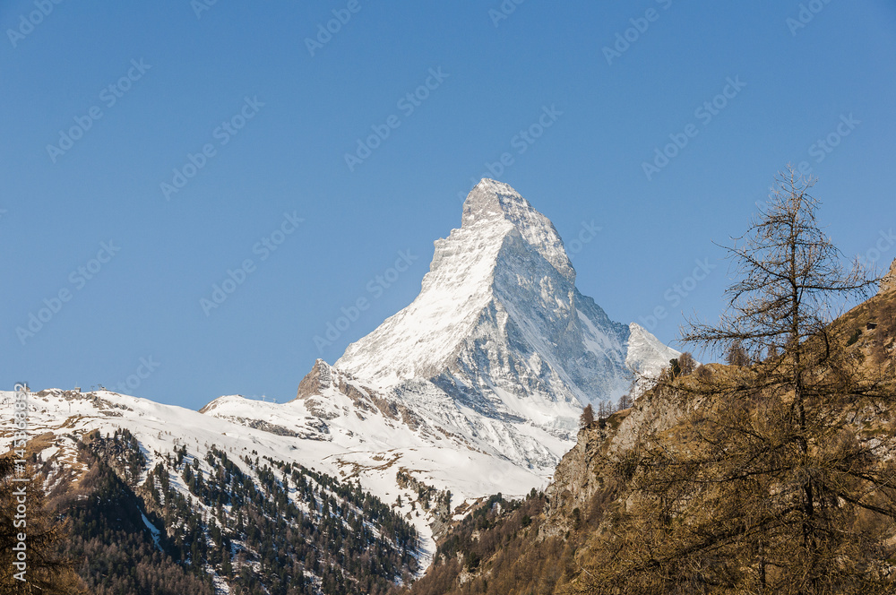 Zermatt, Dorf, Bergdorf, Alpen, Schweizer Berge, Matterhorn, Furi, Zmutt, Zmuttgletscher, Trockener Steg, Frühling, Frühlingswanderung, Wallis, Schweiz
