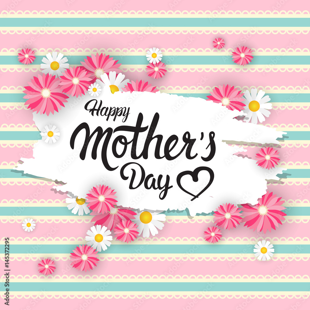 Happy Mother Day, Spring Holiday Greeting Card Banner Flat Vector Illustration Happy Mother Day, Spring Holiday Greeting Card Banner Flat Vector Illustration