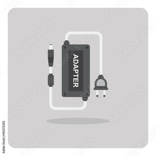 Vector of flat icon, Laptop adapter on isolated background