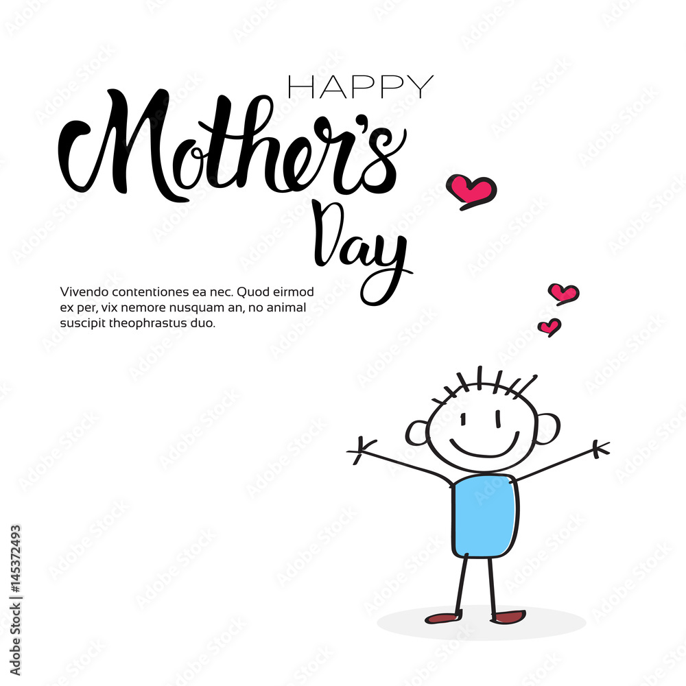 Happy Mother Day, Spring Holiday Greeting Card Banner Flat Vector Illustration Happy Mother Day, Spring Holiday Greeting Card Banner Flat Vector Illustration