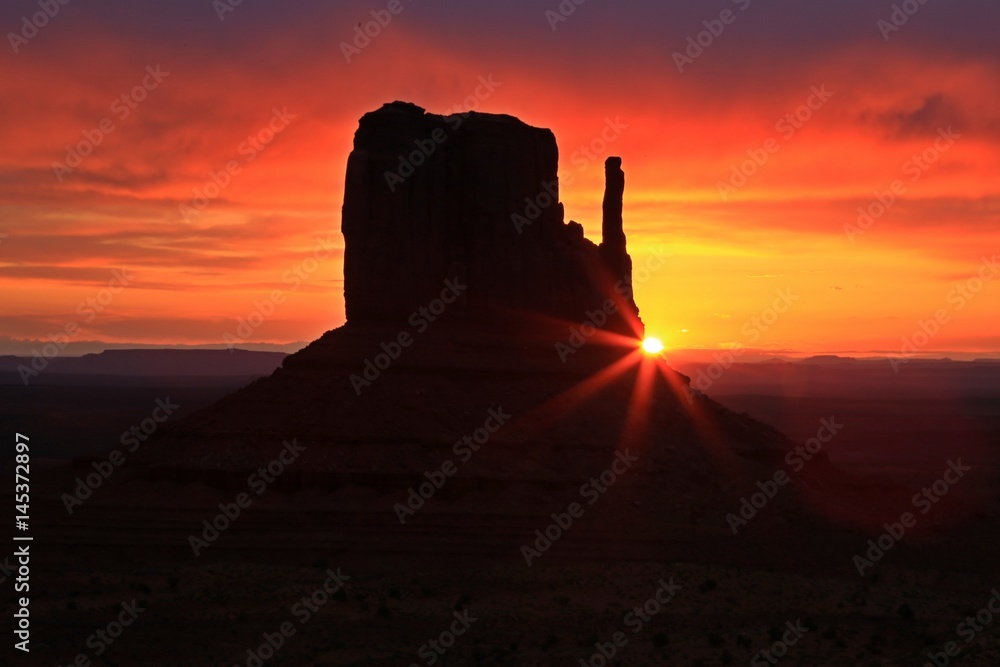 Beautiful sunrise over Monument Valley, Arizona, USA