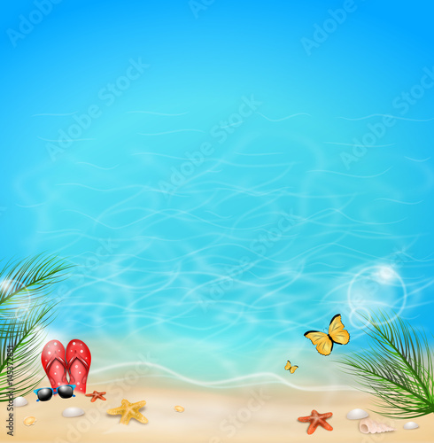 summer background with sandy beach