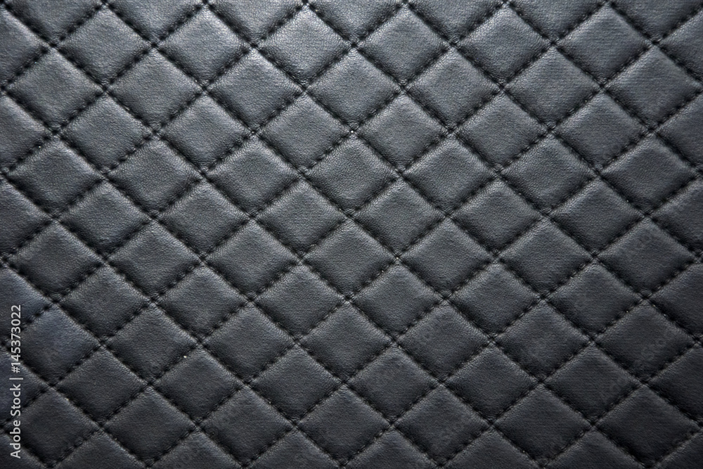 Fototapeta black leather texture with seam background