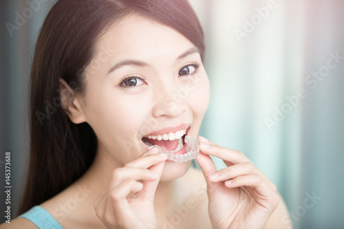 woman with invisible braces