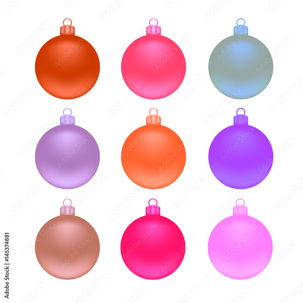 set of vector Christmas balls set of vector Christmas balls