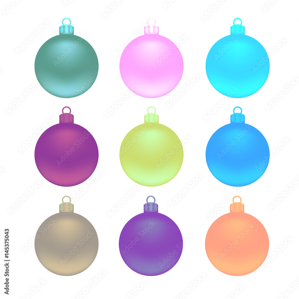 set of vector Christmas balls set of vector Christmas balls