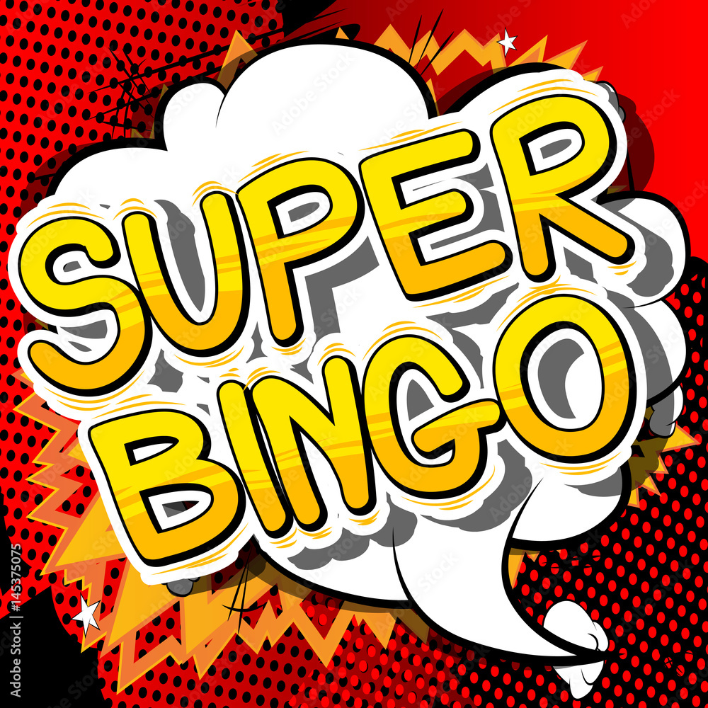 Fototapeta Super Bingo - komiksu stylu słowo na abstrakcjonistycznym tle.