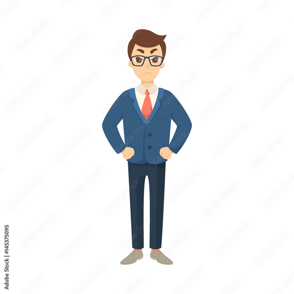 Isolated angry businessman on white background in suit. Isolated angry businessman on white background in suit.
