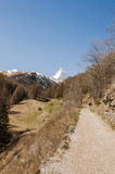 Zermatt, Dorf, Furi, Zmutt, zum See, Blatten, Wanderweg, Alpen, Matterhorn, Frühling, Frühlingswanderung, Wallis, Berge, Schweiz