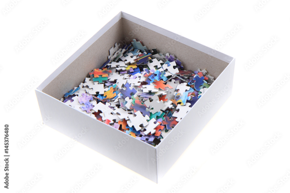 Obraz premium color puzzle in the paper box